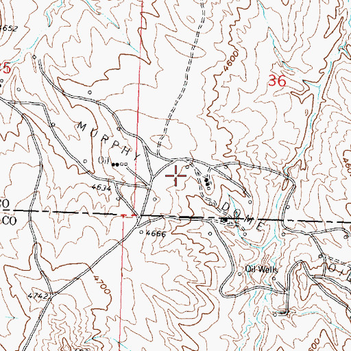 Topographic Map of Murphy Dome Oil Field, WY