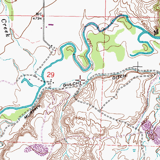 Topographic Map of Murphy Gulch Ditch, WY