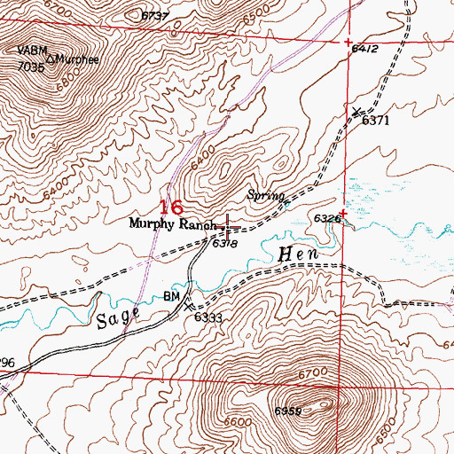 Topographic Map of Murphy Ranch, WY