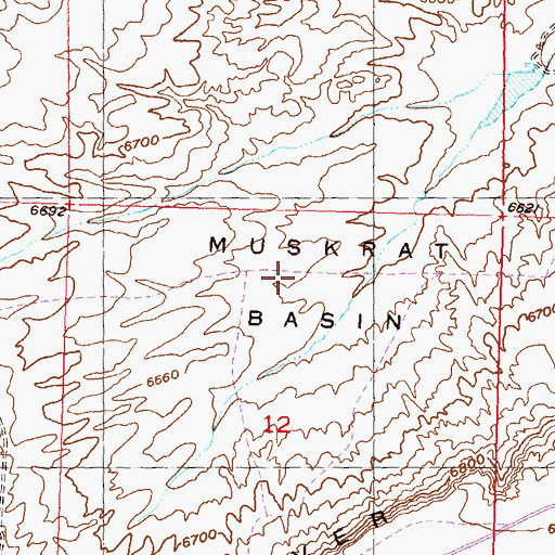 Topographic Map of Muskrat Basin, WY
