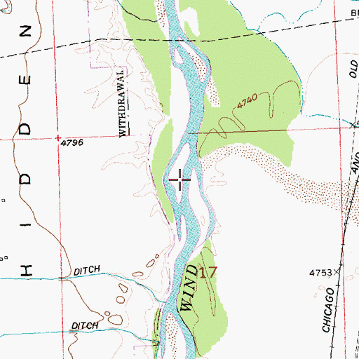 Topographic Map of Muskrat Creek, WY