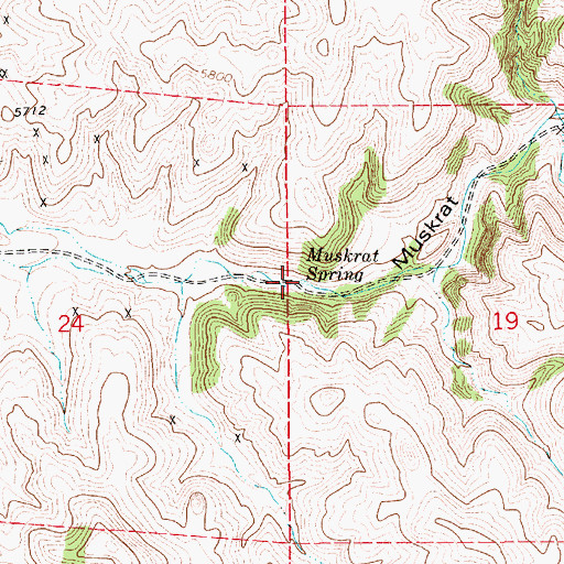 Topographic Map of Muskrat Spring, WY