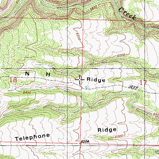 Topographic Map of N H Ridge, WY
