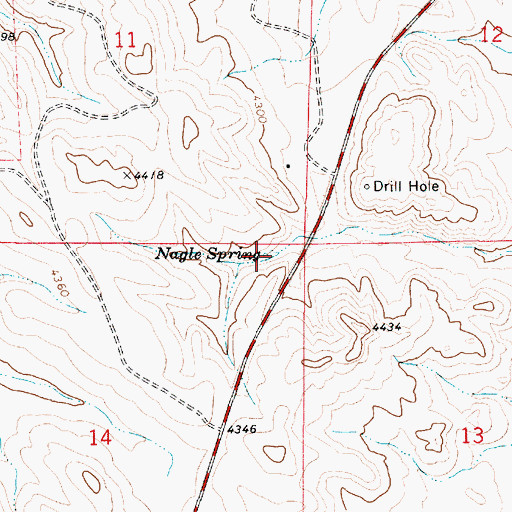 Topographic Map of Nagle Spring, WY