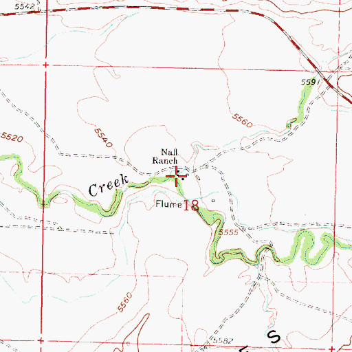 Topographic Map of Nall Ranch, WY