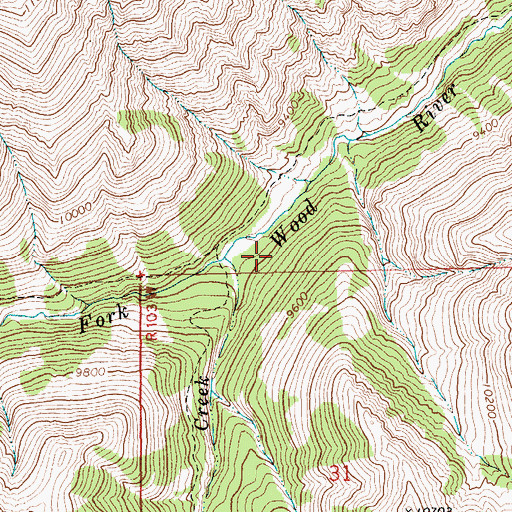 Topographic Map of Name Creek, WY