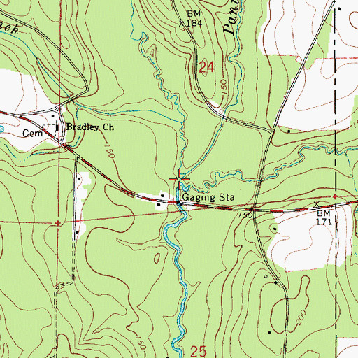 Topographic Map of Blackwater Creek, AL