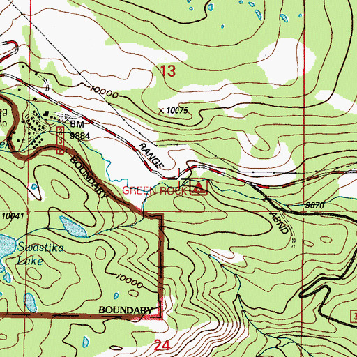 Topographic Map of Nash Fork Picnic Ground, WY
