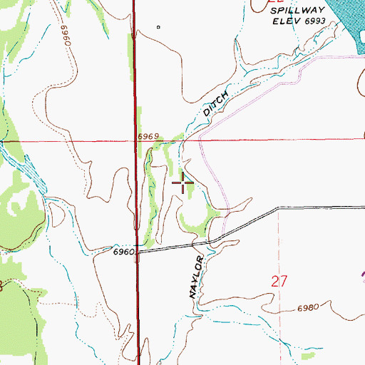 Topographic Map of Naylor Ditch, WY