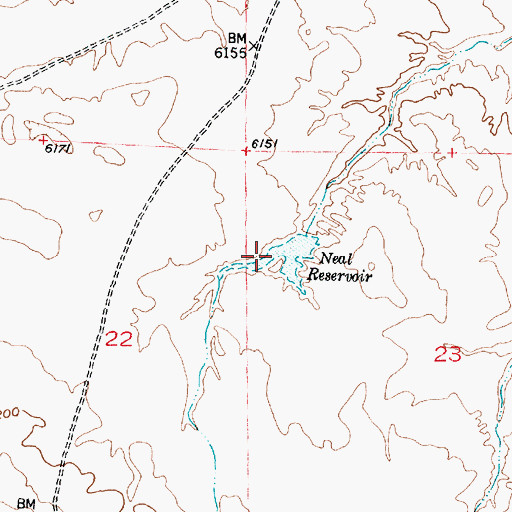 Topographic Map of Neal Reservoir, WY