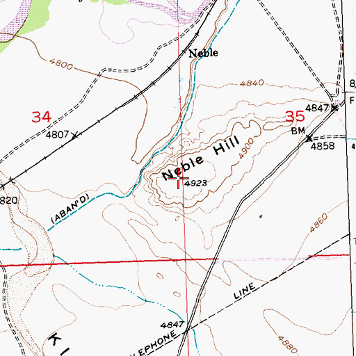 Topographic Map of Neble Hill, WY