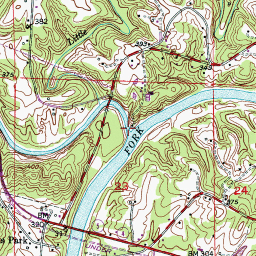 Topographic Map of Blackwater Creek, AL