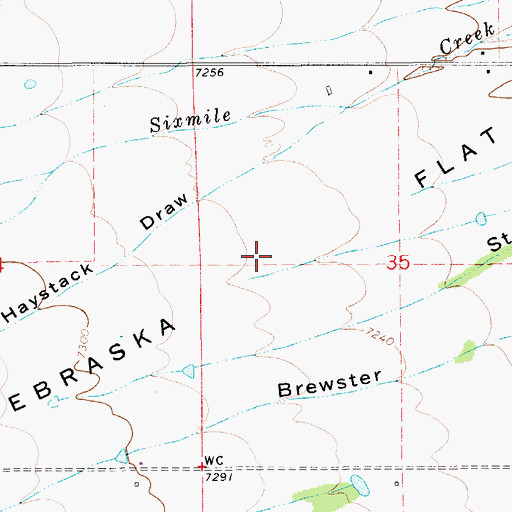 Topographic Map of Nebraska Flat, WY