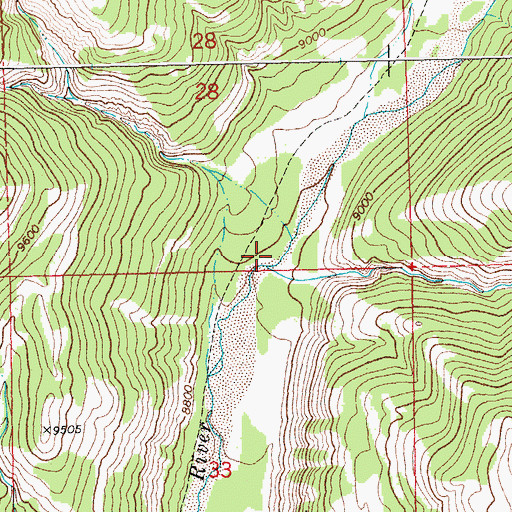 Topographic Map of Needle Creek, WY