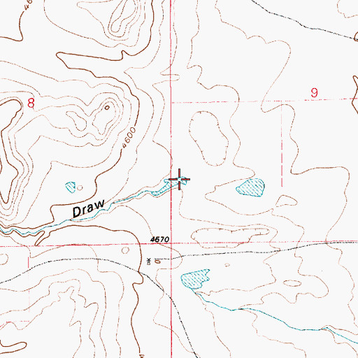 Topographic Map of Needle Draw, WY