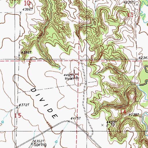 Topographic Map of Nefsy Divide, WY