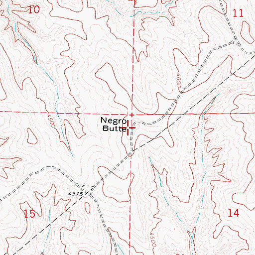 Topographic Map of Negro Butte, WY