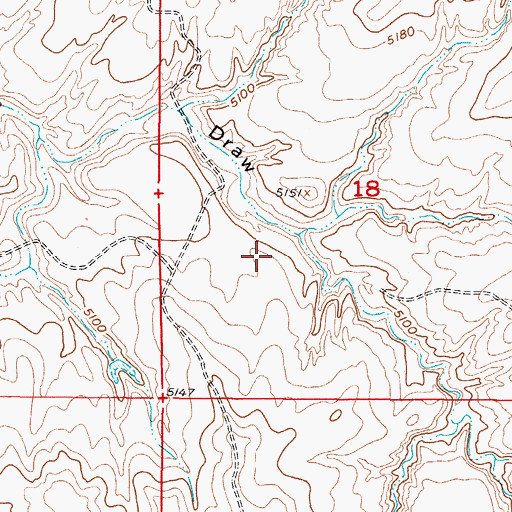 Topographic Map of Negro Joe Draw, WY