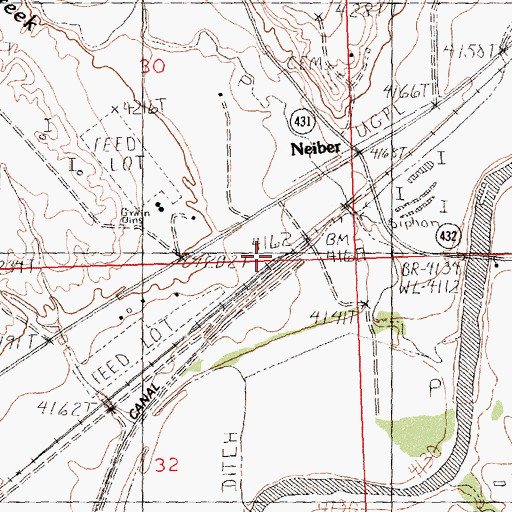 Topographic Map of Neiber Pulliam Station, WY