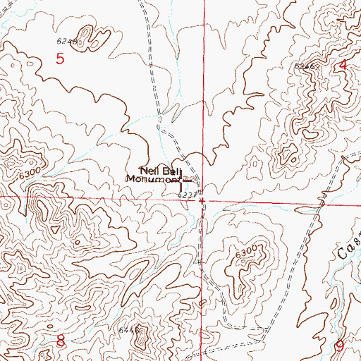 Topographic Map of Neil Bell Monument, WY