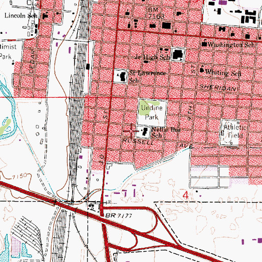 Topographic Map of Nellie Iles School, WY