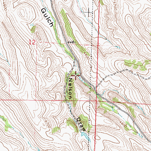 Topographic Map of Nelson Draw, WY