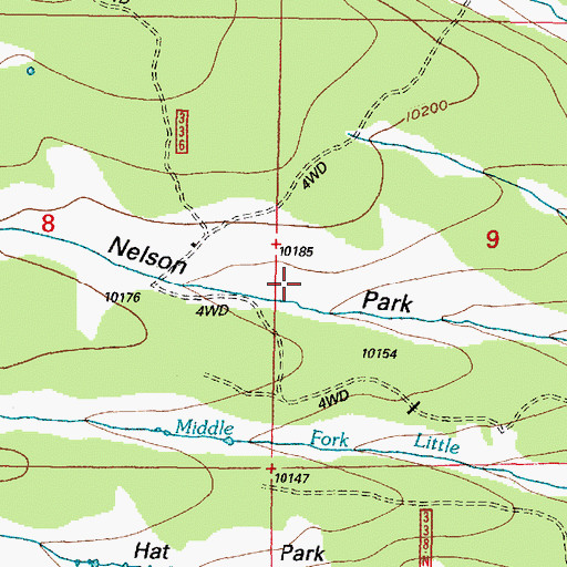 Topographic Map of Nelson Park, WY