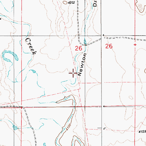 Topographic Map of Newton Draw, WY