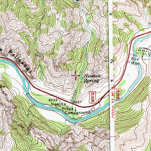 Topographic Map of Newton Spring, WY