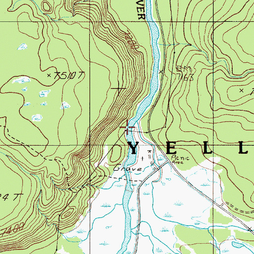 Topographic Map of Nez Perce Creek, WY