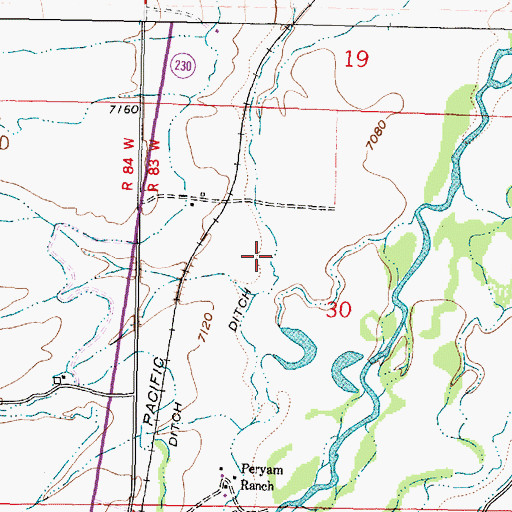 Topographic Map of Nichols Ditch, WY