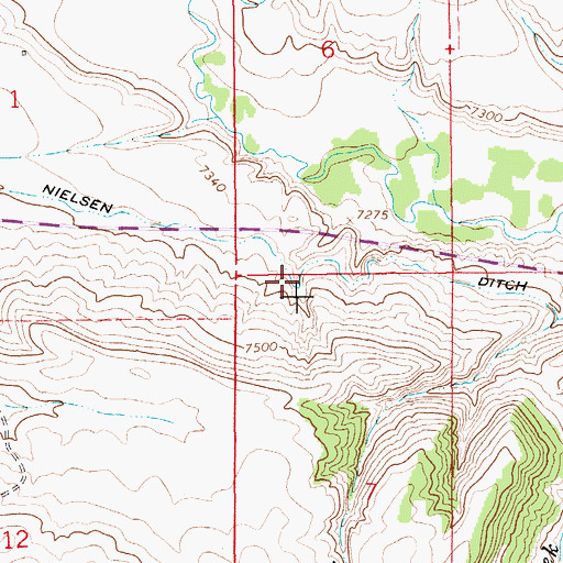 Topographic Map of Nielsen Ditch, WY