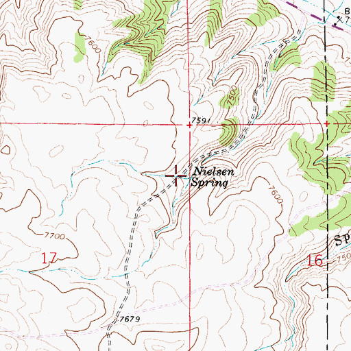 Topographic Map of Nielsen Spring, WY