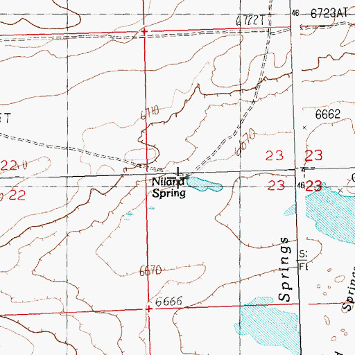 Topographic Map of Niland Spring, WY