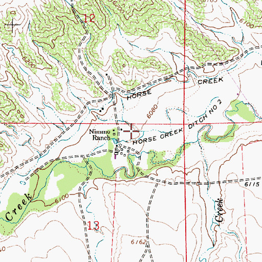 Topographic Map of Nimmo Ranch, WY