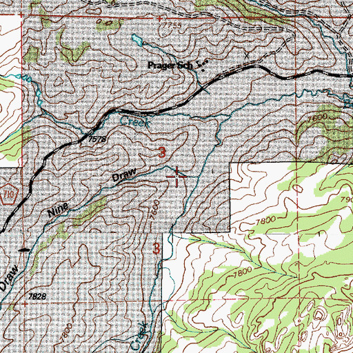 Topographic Map of Nine Draw, WY