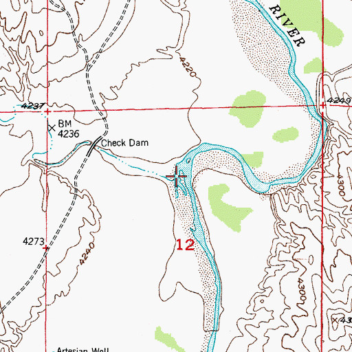 Topographic Map of Ninemile Creek, WY