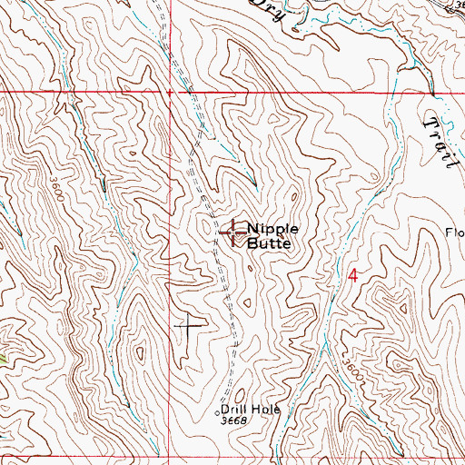 Topographic Map of Nipple Butte, WY