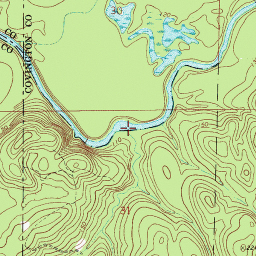 Topographic Map of Blue Creek, AL