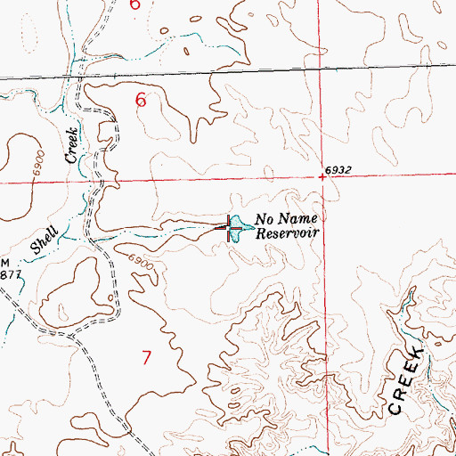 Topographic Map of No Name Reservoir, WY