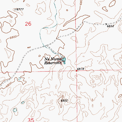 Topographic Map of No Name Reservoir, WY