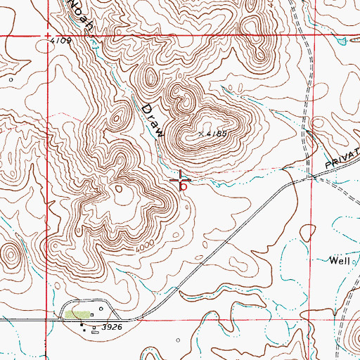 Topographic Map of Noah Draw, WY