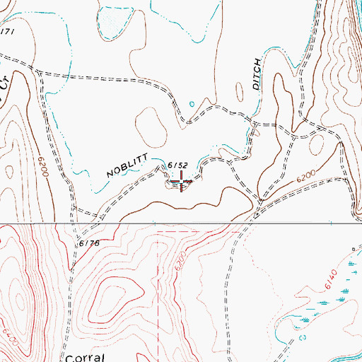 Topographic Map of Noblitt Ditch, WY