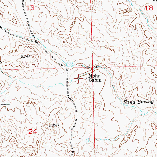Topographic Map of Nohr Cabin, WY
