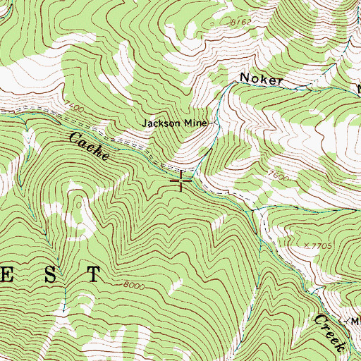 Topographic Map of Noker Mine Draw, WY