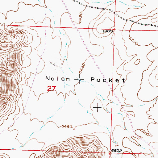 Topographic Map of Nolen Pocket, WY