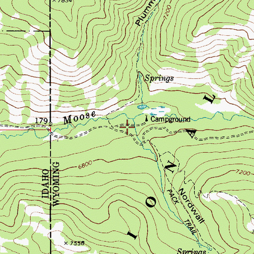 Topographic Map of Nordwall Canyon, WY