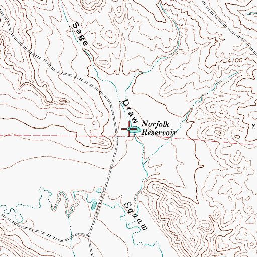 Topographic Map of Norfolk Reservoir, WY