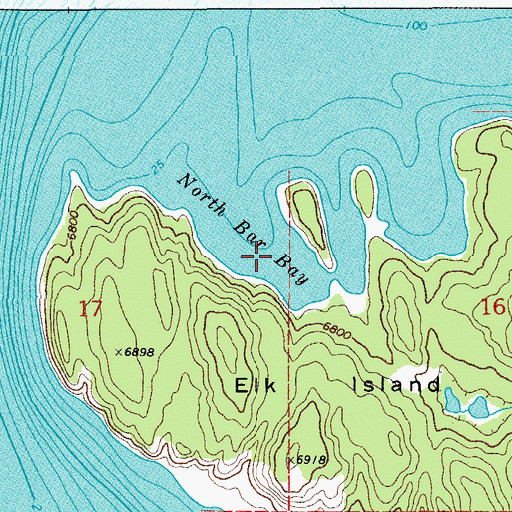 Topographic Map of North Bar Bay, WY