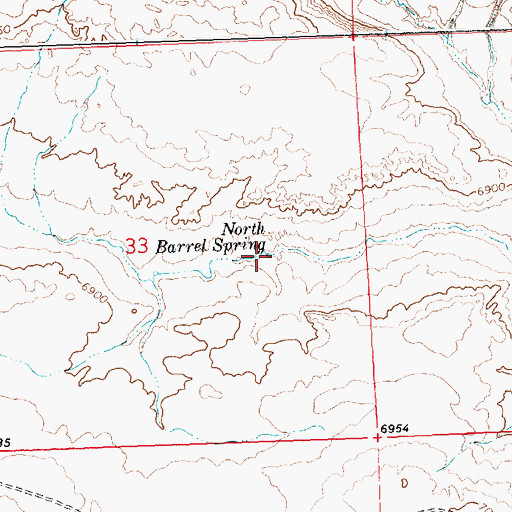 Topographic Map of North Barrel Spring, WY